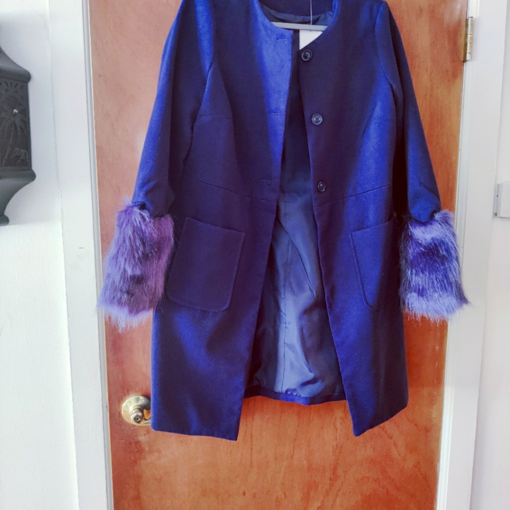 JustFab navy button coat